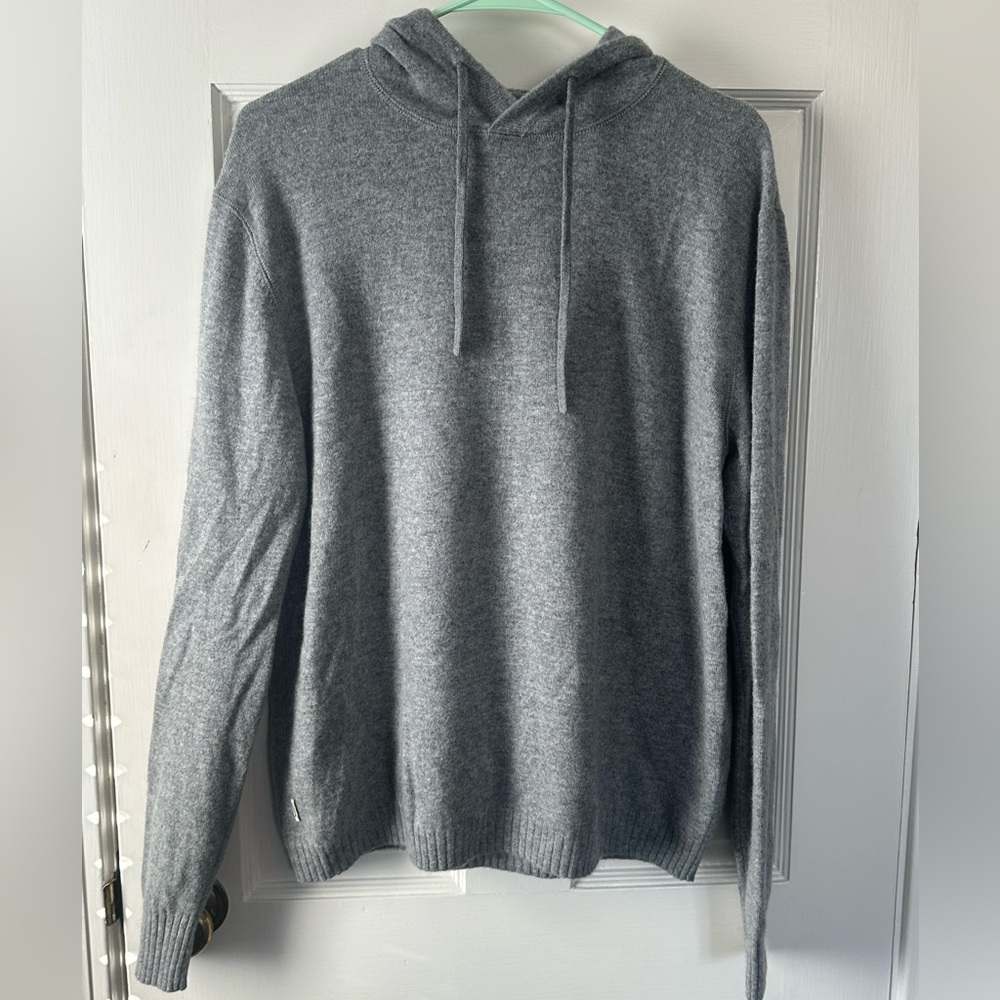 Linksoul 100% Cashmere Gray Men's Sweater Hoodie